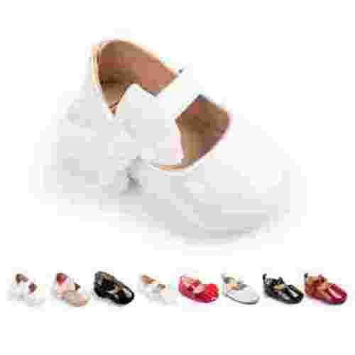 Bonario Baby Girls Shoes Infant Mary Jane Dress Bowknot Princess Crib Flats for Newborn First Walkers 3-18 Months