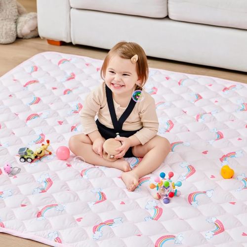 Baby Play Mat 50" X 50", Extra Thicker & Large Baby Mat for Floor, Soft Non-Slip Cushioned Play Mats for Babies, Toddlers, Foldable and Washable Baby Play Mat