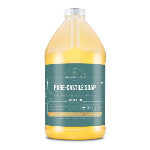 WHOLENATURALS Pure Castile Soap Liquid, 64 Fl Oz, Unscented, Vegan