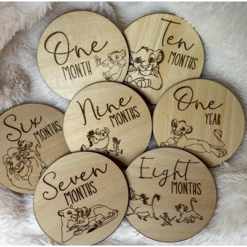 Lion King Baby Monthly Milestone and Photo Markers | Wooden Baby Number Signs | Newborn Photo Prop | Baby Photo Prop
