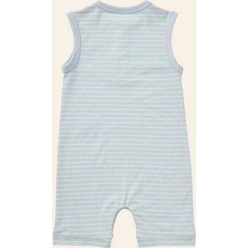 Printed Henley Romper, Stripes - Young Days | Maisonette