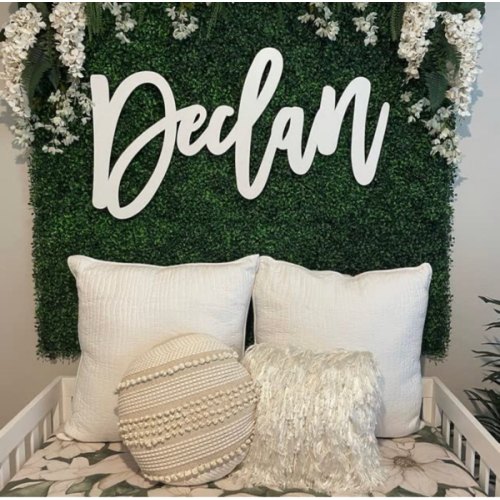 Custom Baby Name Sign for Nursery, Customized Wooden Name Sign, Name Wall Decor for Nursery, 12-52 Inch Size, Ideal for Boys and Girls - MODERN Font