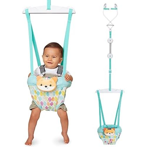 Infantino 2-in-1 Music & Lights Doorway Jumper - Engaging Activity Jumper with Motion-Activated Sounds for Babies, Fox