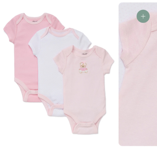 Pink Bear 3-Pack Bodysuits