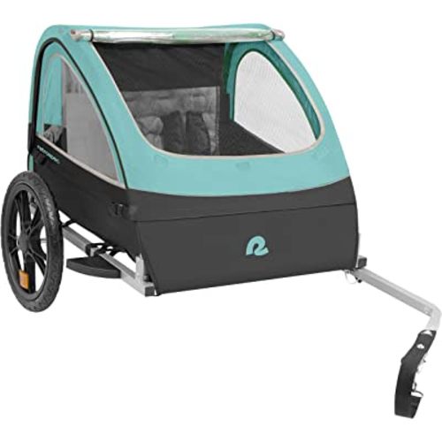 Single & Double Passenger Children’s Foldable/Collapsible Tow Behind Bike Trailer with 16" Wheels, Safety Reflectors & Rear Storage Compartment
