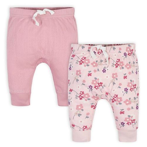 Gerber® Size 0-3M 2-Pack Organic Wild Flower Pants in Pink