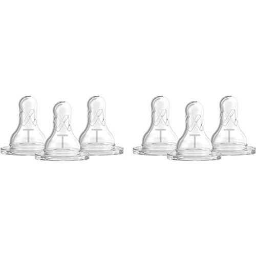 Dr. Brown's Natural Flow Baby Bottle Narrow Nipple - Transition Level T - 6pk - 0m+