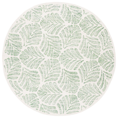 Beachcrest Home™ Rachell Avalyn Floral Handmade Tufted Wool Area Rug in Ivory / Green & Reviews | Wayfair