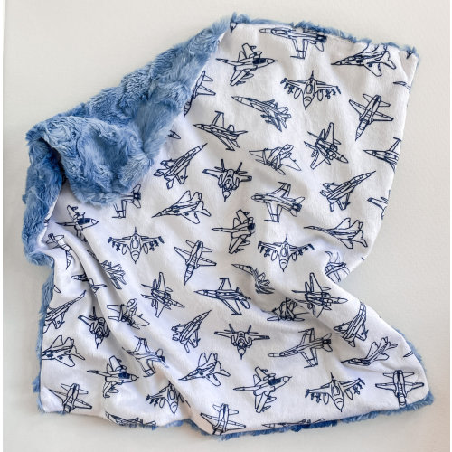 Fighter Jet Lovey- Baby blanket, car seat/security blanket