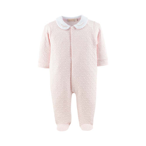 Stitched Hearts Footie with Embroided Collar