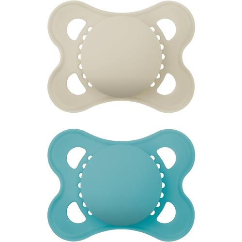 MAM Original Matte Baby Pacifiers, Binky for Boys 0-6 Months, BPA-Free Silicone Nipple, Easy to Clean, Best for Newborn Babies, Developed with Medical Experts, 2 Count Binkies with Sterilizer Case