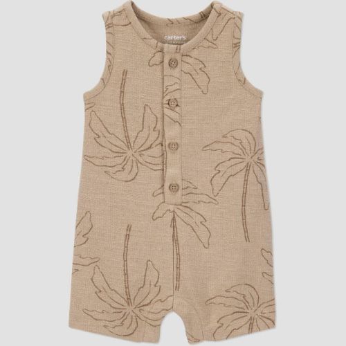 Carter's Just One You® Baby Boys' Solid Textured Palm Romper - Brown