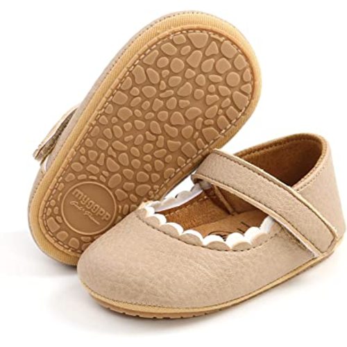 Meckior Infant Baby Girls Soft Sole Bowknot Princess Wedding Dress Mary Jane Flats Prewalker Newborn Light Baby Sneaker Shoes
