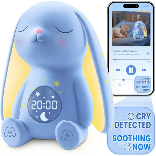 2025 Mom's Choice Awards | White Noise Sound Machine Baby with Night Light, Cry Detection,100 Soothing Sounds, App Control, 150% Battery Life, 50% Faster Sleep, Newborn Essentials