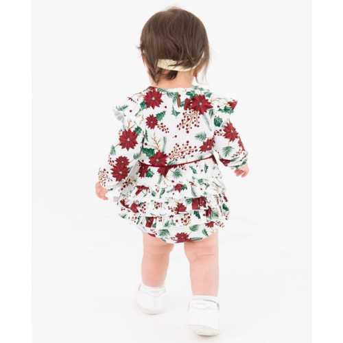 Red Knit Long Sleeve Flutter Bubble Romper - 18-24m