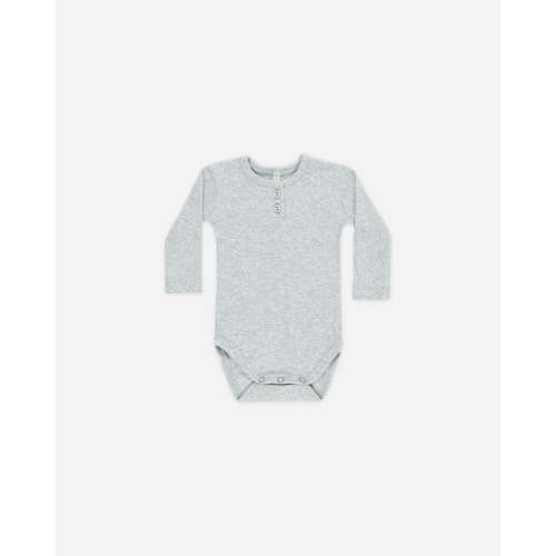 Ribbed Long Sleeve Onesie || Dusty Blue – Quincy Mae