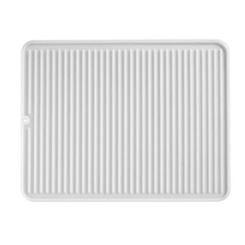Idesign Lineo Silicone Kitchen Countertop Drying Mat For Pot/pan Glassware Silverware Clear