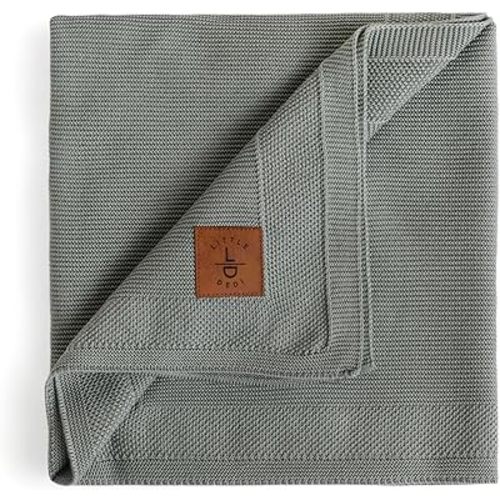 Baby Blanket - 100% Tencel™ 30"x40" Green, Hypoallergenic, Oeko-TEX® Certified, Thermal-Regulating, Soft Knit for Girls & Boys - Swaddle or Toddler Blanket, Dua