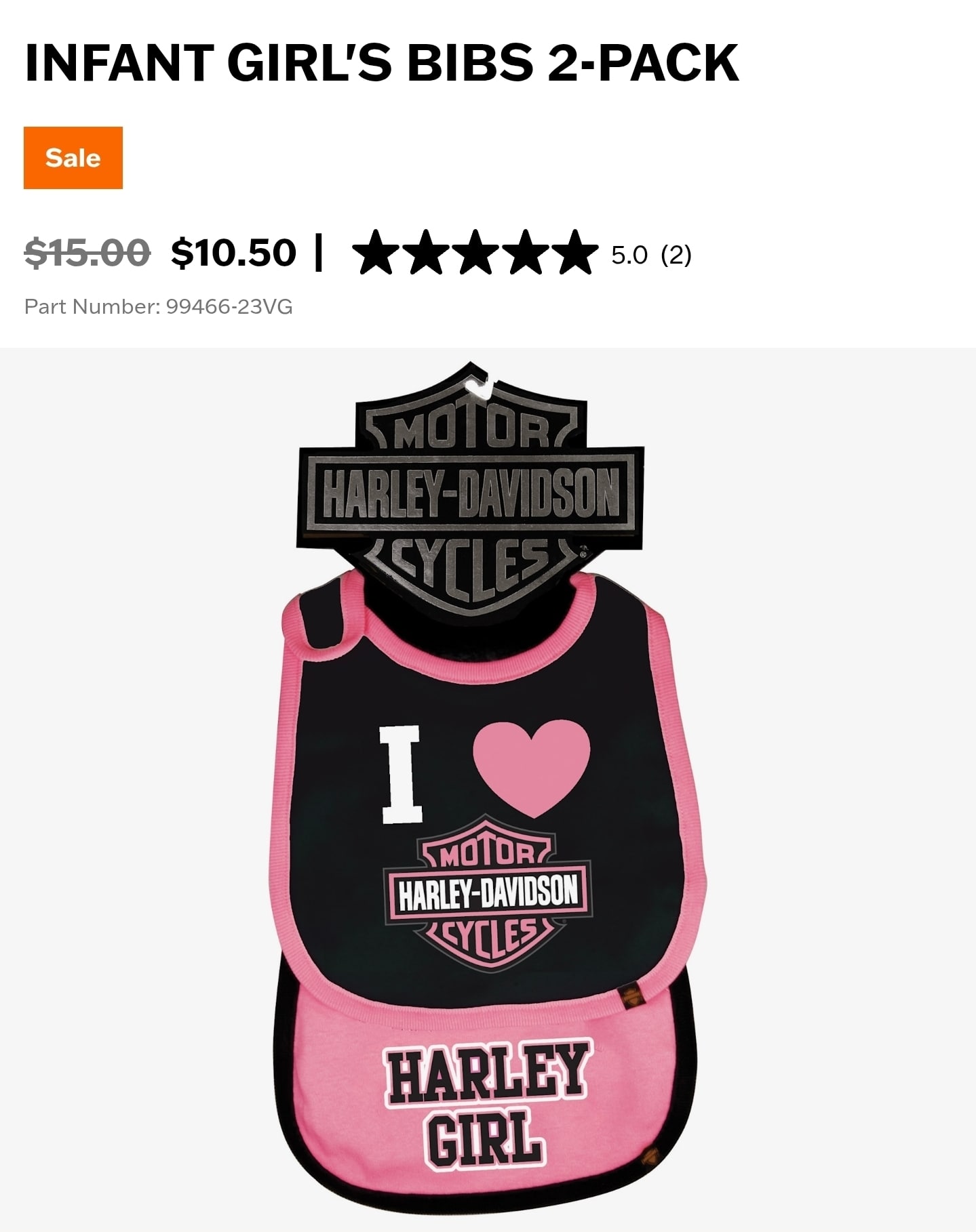 Infant Girl's Bibs 2-Pack | Harley-Davidson USA