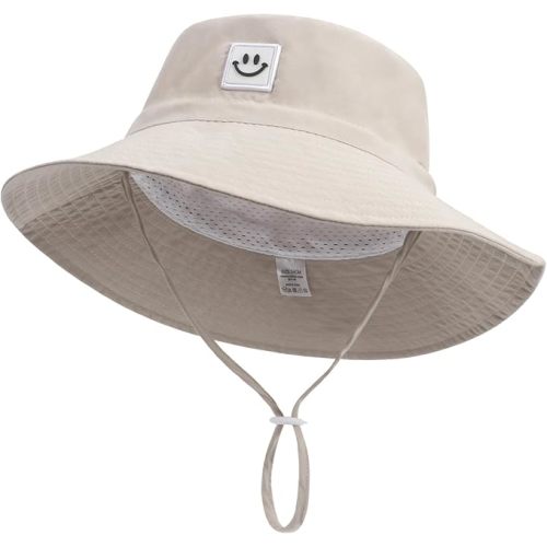 Ducclucc Baby Sun Hat Smile Face UPF 50+ Toddler Bucket Hat for Boys Girls 0-7 Years