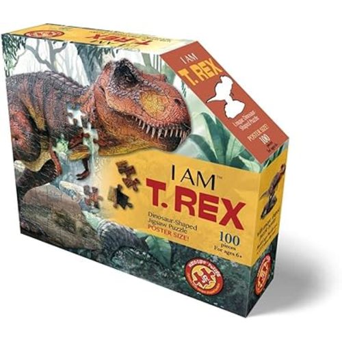 Puzzle: I AM T-Rex - 100 Pieces - Animal Shaped Jigsaw Puzzle