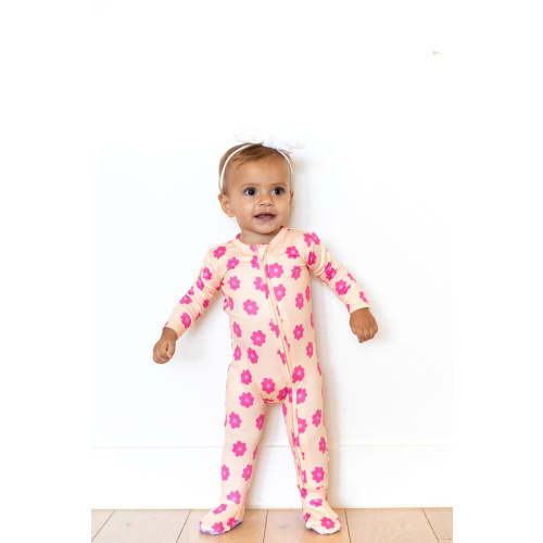 PINK DAISY | FOOTIE ONE PIECE