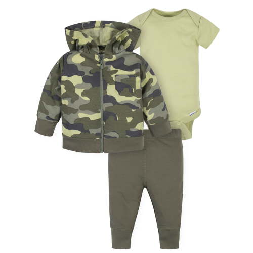 Gerber Baby Boy Jacket, Bodysuit, & Pant Set, 3-Piece (Newborn-3/6M)