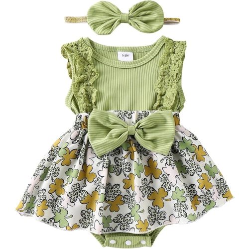Baby Girl Clothes Newborn Romper Dress Infant Lace Ruffle Sleeveless Summer Outfits with Headband 0-12 Months