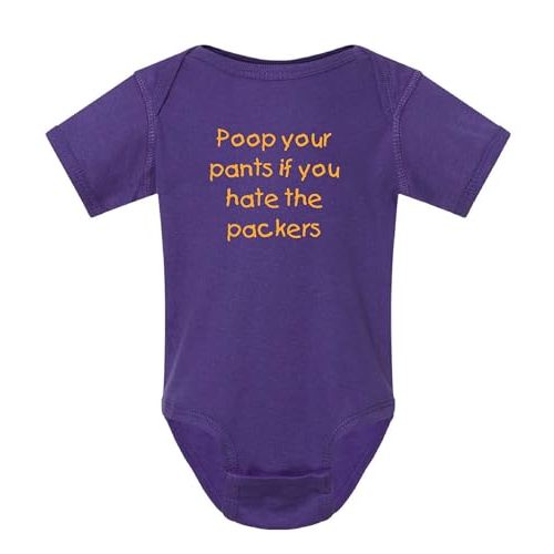 Campus Originals Vikings Fan Baby Bodysuit - Purple - 100% Cotton - Snap Closure