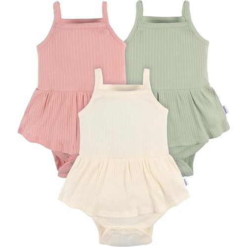 Gerber Baby Girls Multi-Pack Sleeveless Onesies Bodysuit