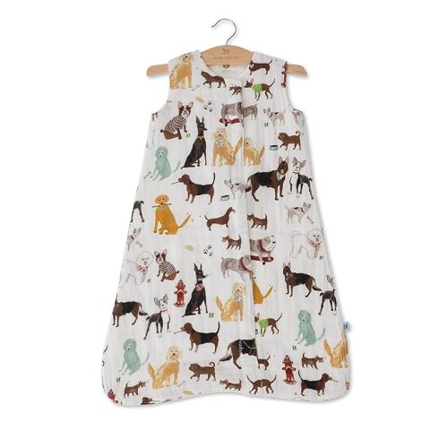 Little Unicorn – Woof Cotton Muslin Sleep Bag | 100% Cotton | Super Soft and Lightweight | Baby | Size Medium: 6-12 Months | Machine Washable | 1.1 TOG