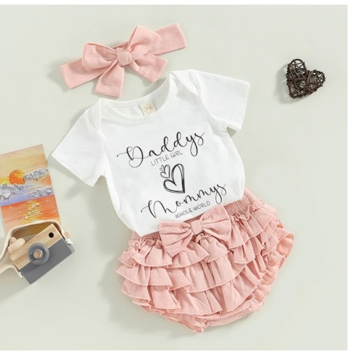 Daddy's Little Girl Mommy's Whole World Outfit for Baby Girls – Bitsy Bug Boutique