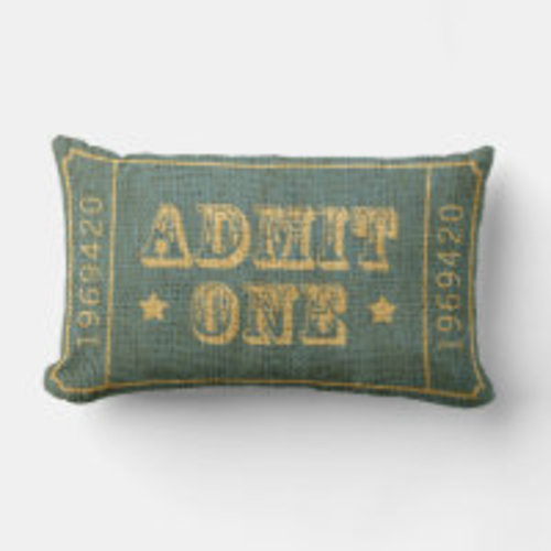 Whimsical Circus Theatre Ticket Admit One Lumbar Pillow | Zazzle
