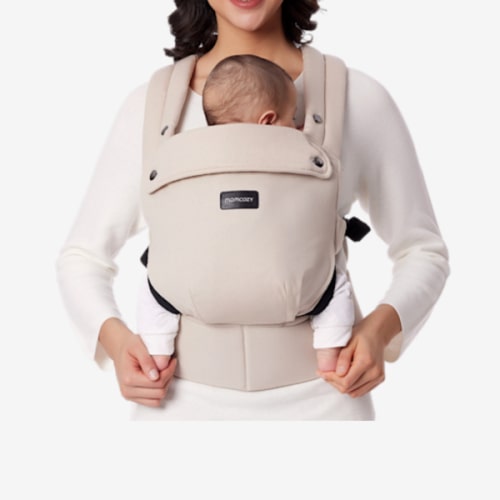 Momcozy Baby Carrier - Ergonomic, Cozy and Lightweight Carrier for 7-44lbs, Effortless to Put On, Ideal for Hands-Free Parenting, Enhanced Lumbar Support, Purehug for Infant to Toddler, Khaki