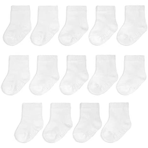 Fruit of the Loom Baby 14-Pack Grow & Fit Flex Zones Cotton Stretch Socks - Unisex, Girls, Boys