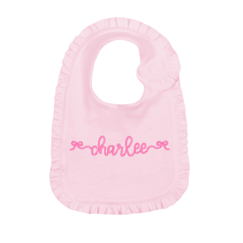 Bows with Name Bib - Pink