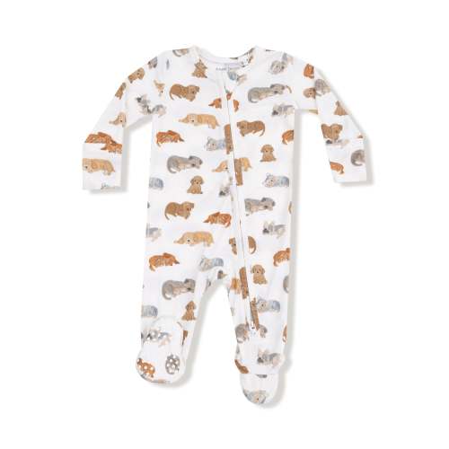 Napping Puppies 2 Way Footie – A Place In Time Children's Boutique