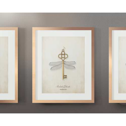 Flying Key Print Realistic "Delicata" | #1 in series of 6 | Winged Key Collection | magical wizard Baby Room Nursery