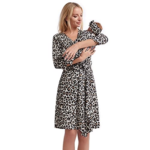 Galabloomer Maternity Robe and Baby Receiving Blanket, Matching Mommy Labor Delivery Robe and Swaddle Set