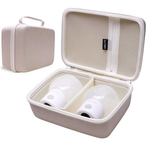 LTGEM Hard Case Compatible with 2pcs Momcozy S12 Pro / S12Pro / S9 / M5 / All Momcozy Wearable Breast Pump Suitable for Storage, Khaki