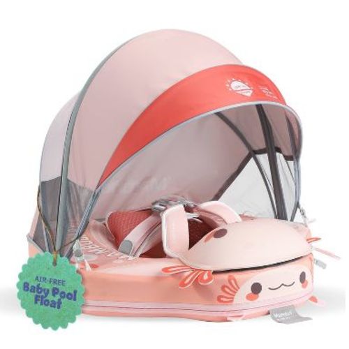 Mambobaby Sunny Navigator Baby Pool Float with Canopy -Axoloti Pink