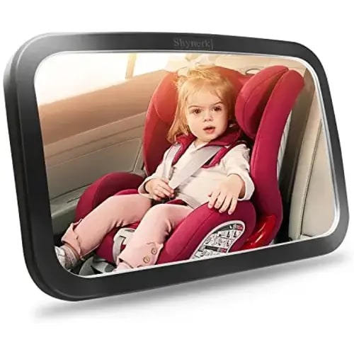Shynerk Baby Car Mirror, Safety Car Seat Mirror for Rear Facing Infant with Wide Crystal Clear View, Shatterproof, Fully Assembled, Crash Tested and Certified