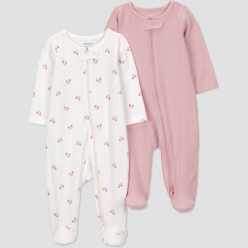 Carter's Just One You® Baby Girls' 2pk Floral Sleep N' Play - Ivory/Pink 6M