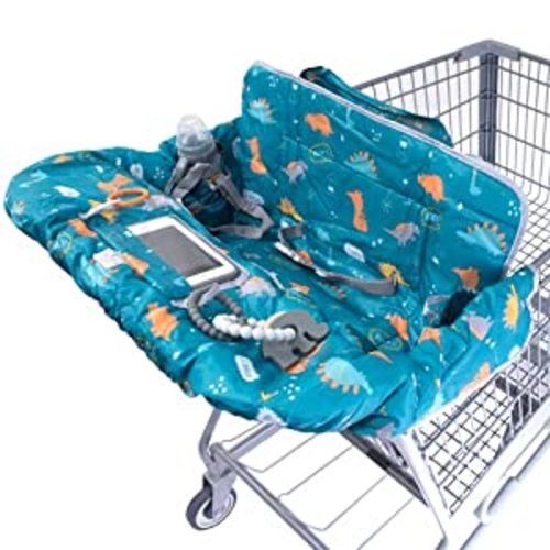 Amazon.com : Lumiere Baby Shopping Cart Cover for Baby and Toddler - 2-in-1 High Chair Cover | 360 Full Protection, Patented Roll-in Style Pouch, Universal Fit, Machine Washable Great Gift Ideas for Mom (Dinosaur) : Baby