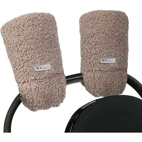 7AM Enfant Stroller Warmmuffs Gloves - Anti-Freeze Stroller Mittens for Handlebars, Water Repellent Hand Warmer Muff for Cold Weather, Plush Lined Stroller Warmmuffs | Winter Stroller Accessories