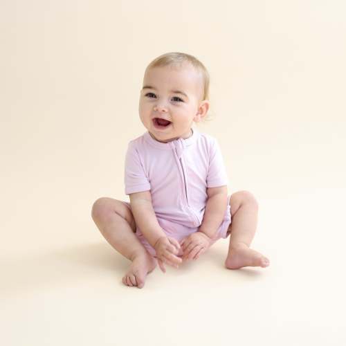 Zipper Shortall Romper in Thistle