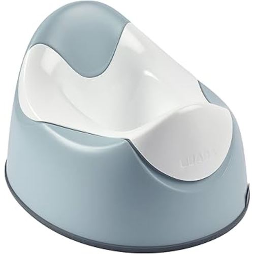 BEABA Ergonomic Training Potty, Provides Comfort and Support, Lightweight & Portable, Compact Toddler Potty (Rain)