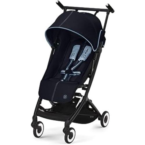 CYBEX Libelle 2 Ultra Compact and Lightweight Baby Pockit Travel Stroller with UPF 50+ Sun Canopy for Babies and Toddlers - Carry-On Luggage Compliant - Compatible with CYBEX Car Seats, Ocean Blue
