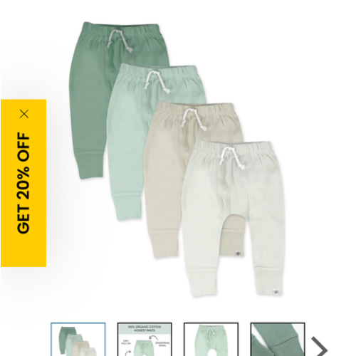 4-Pack Organic Cotton Honest Pants | Honest Baby Clothing