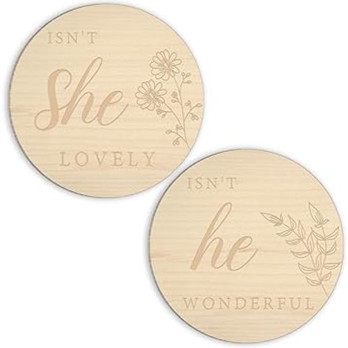 6" Double Sided Gender Reveal Wooden Sign, Boy Or Girl Pregnancy Announcement, He Or She Photography Prop, Gift for New Mom, Baby Shower, Gender Reveal, Crib & Nursery Decorations